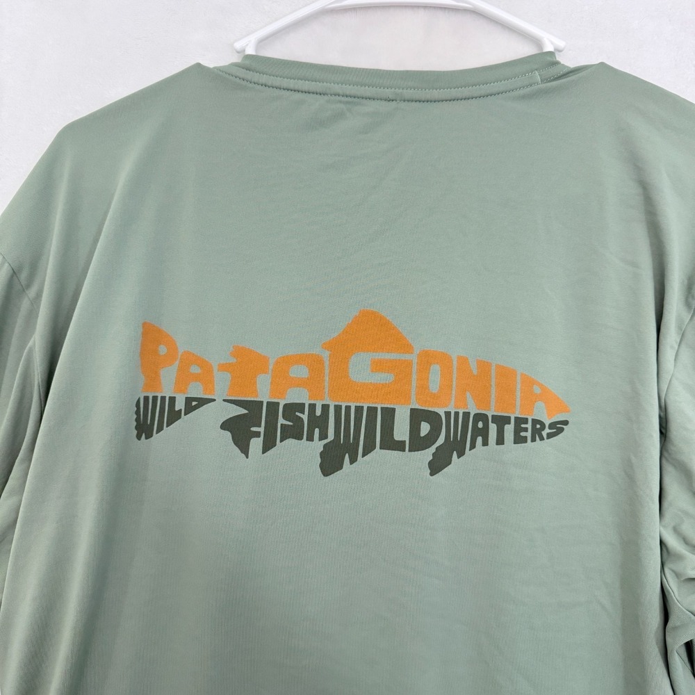 Patagonia T Shirt Mens XL Green Fishing Outdoor UV Protect Stretch Performance - Picture 9 of 9